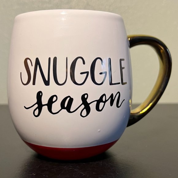 Threshold SNUGGLE SEASON Rounded Stoneware Mug with Metallic Gold Color Handle - Picture 1 of 6